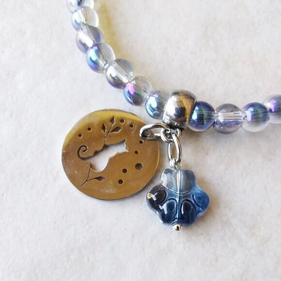 Shimmering Cat Lovers Stretch Bracelet @ 7" Wrists! Cat Lady Paws Pawprints - Picture 3 of 5